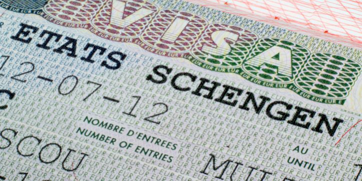 Schengen visa in passport
